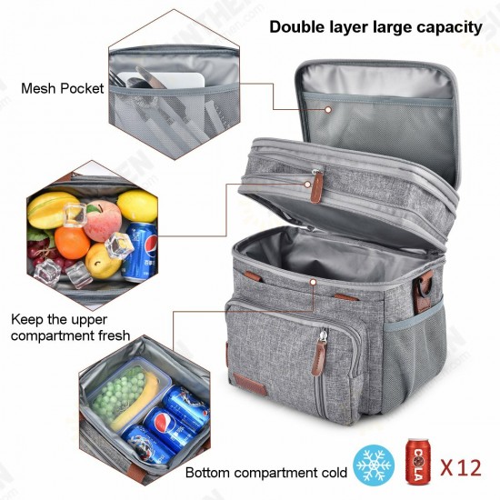 Expandable Large Capacity with Multiple Pockets Leak-proof Drinks Lunch Insulated Bag Picnic Storage Bag