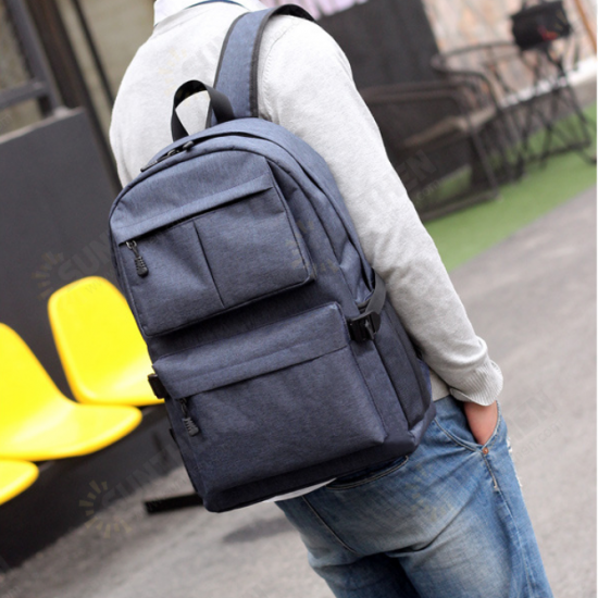 Casual Large Capacity Macbook Storage Bag with Charging Port College Students Men Backpack Schoolbag