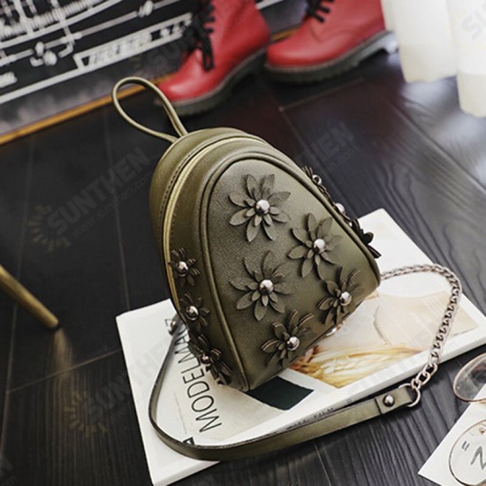 Fashion 3D Flower Pattern Tablet Storage PU Leather Chain Crossbody Shoulder Bag for iPad Pro