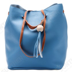 Fashion 4Pcs Litchi PU Leather Large Capacity Crossbody Bag Shoulder Bag Messenger Bag Coin Phone Bag Purse