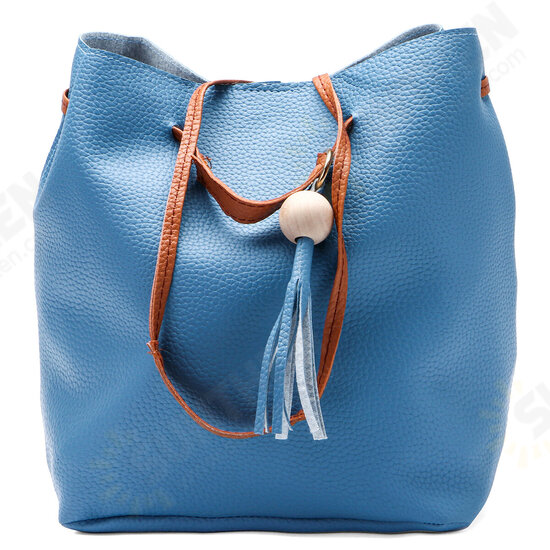 Fashion 4Pcs Litchi PU Leather Large Capacity Crossbody Bag Shoulder Bag Messenger Bag Coin Phone Bag Purse