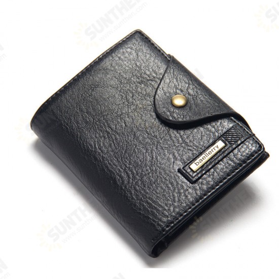 Fashion Casual Large Capacity with Card Slots Men PU Leather Men Short Phone Wallet Bag Coin Clutch Handbag