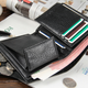 Fashion Casual Large Capacity with Card Slots Men PU Leather Men Short Phone Wallet Bag Coin Clutch Handbag