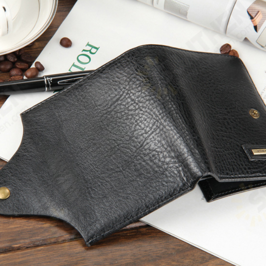 Fashion Casual Large Capacity with Card Slots Men PU Leather Men Short Phone Wallet Bag Coin Clutch Handbag