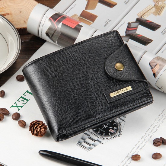 Fashion Casual Large Capacity with Card Slots Men PU Leather Men Short Phone Wallet Bag Coin Clutch Handbag