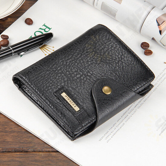 Fashion Casual Large Capacity with Card Slots Men PU Leather Men Short Phone Wallet Bag Coin Clutch Handbag