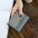 Fashion Casual V-Shaped Decorative Large Capacity Female Small Purse Card Holder