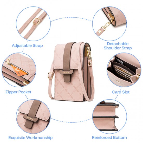 Fashion Casual Women Large Capacity Multi-Pockets Mobile Phone Storage Shoulder Crossbody Bag