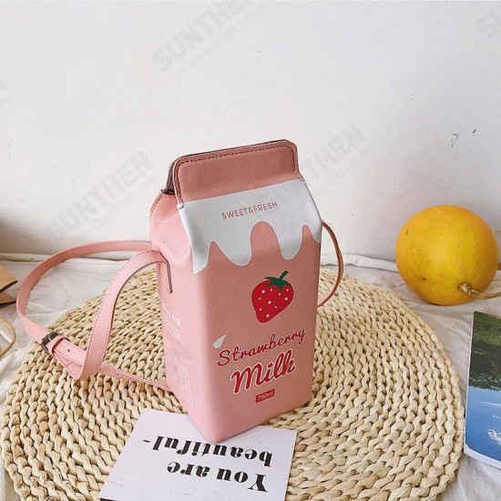 Fashion Cute Milk Pattern Large Capacity Female Crossbody Phone Bag Shoulder Bag Messenger Bag Gift to Girl Friend / Children