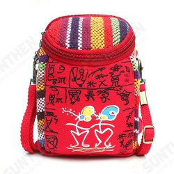 Fashion Ethnic Style Casual Mini Zipper Canvas Women Phone Bag Crossbody Bag Messenger Bag Fashion Ethnic Style Casual Mini Zipper Canvas Women Phone Bag Crossbody Bag Messenger Bag