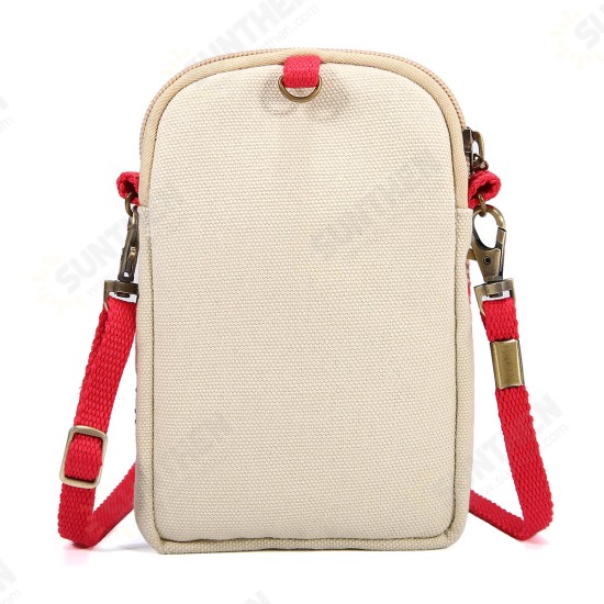 Fashion Ethnic Style Casual Mini Zipper Canvas Women Phone Bag Crossbody Bag Messenger Bag