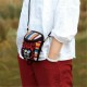 Fashion Ethnic Style Casual Mini Zipper Canvas Women Phone Bag Crossbody Bag Messenger Bag