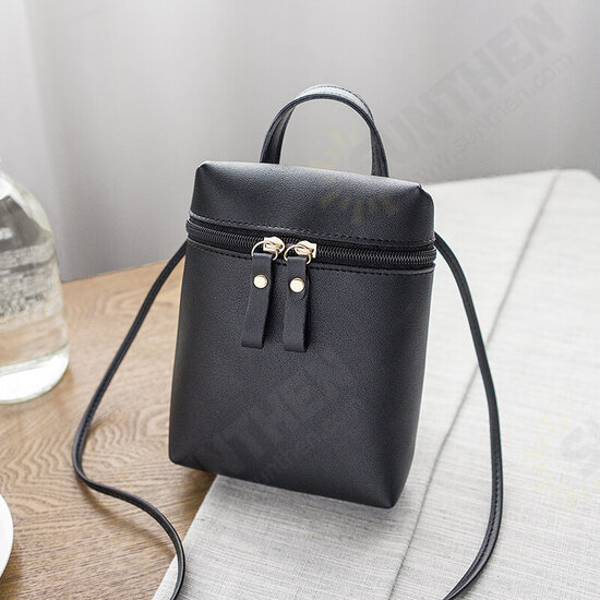 Fashion Female Zipper PU Leather Crossbody Bag Shoulder Bag Messenger Bag Coin Phone Bag for iPhone Xiaomi for Samsung