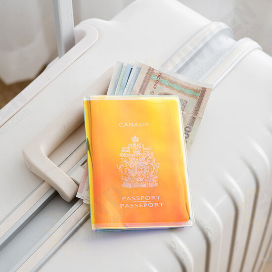 Fashion Mini Laser Transparent Short Passport Card Holder Document Package