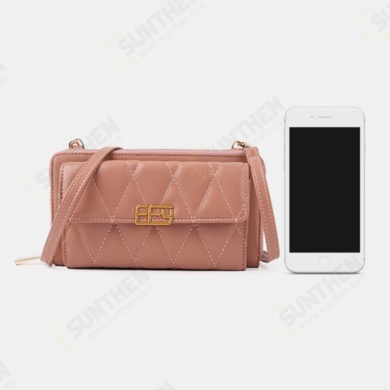 Fashion PU Leather Multi-Card Slots Money Clips Mobile Phone Storage Packs Crossbody Bag Handbag