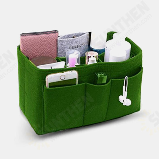 Fashion Simple Multifunctional with Multi-Pocket Mobile Phone Cosmetic Storage Felt Bag Organizer