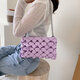 Fashion Women Woven Pattern Multi-Pocket Mobile Phone Storage Shoulder Crossbody Bag