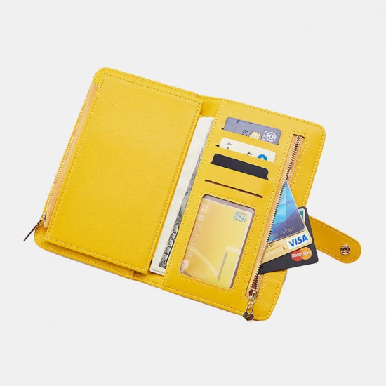 Fashion Zippers with Multi-Card Slot Touch Screen Window Phone Bag Wallet Purse Clutch Handbag