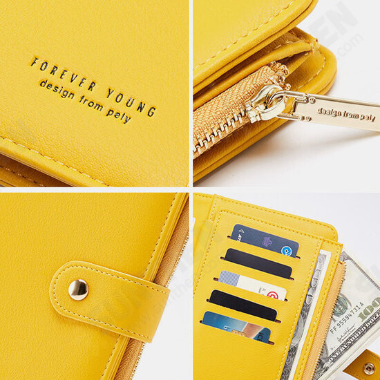 Fashion Zippers with Multi-Card Slot Touch Screen Window Phone Bag Wallet Purse Clutch Handbag