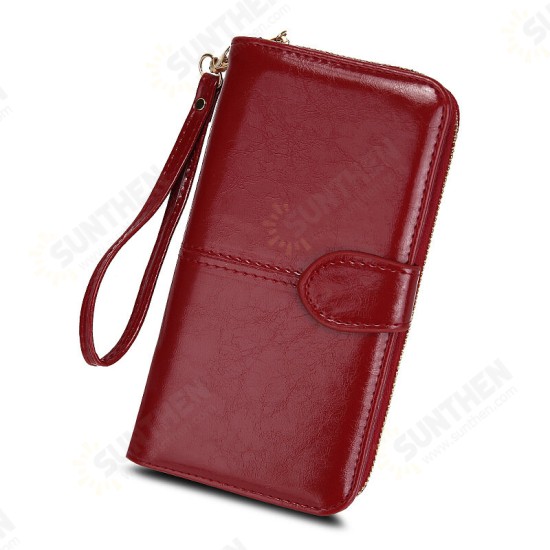 Fashionwith Multi-Card Slots Zipper PU Leather Mobile Phone Bag Women Purse Handbag