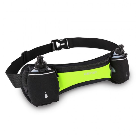 Multifunction Universal Large Capacity Waterproof Breathable Double Kettle with Reflective Strip Sports Jogging Phone Waist Bag for iPhone 11 below 6.8 inch Mobile Phone