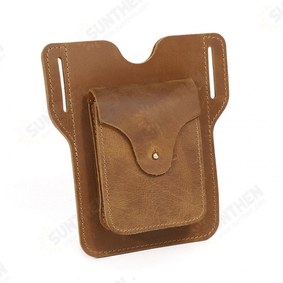 Retro First-Layer Genuine leather Mobile Phone Storage Bag Wallet Belt Waist Packs