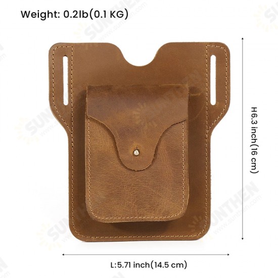 Retro First-Layer Genuine leather Mobile Phone Storage Bag Wallet Belt Waist Packs