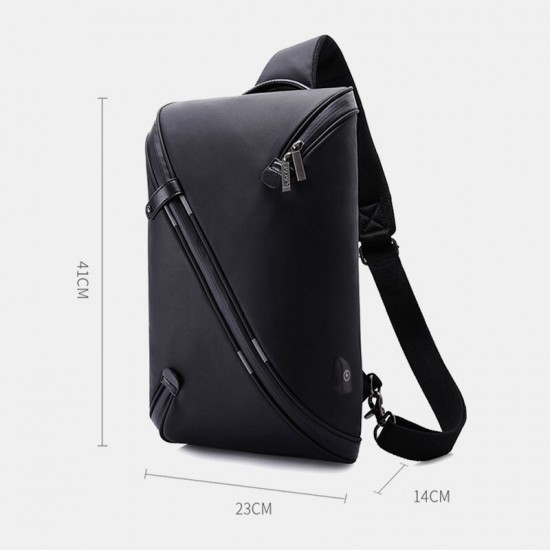 Multifunctional Multi-Pocket Backpack with USB Port Waterproof Nylon Macbook Storage Men Travel Chest Bag