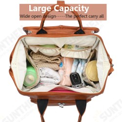 Large Capacity PU Leather with Multi-Pocket Diaper Storage Mummy Bag Backpack Large Capacity PU Leather with Multi-Pocket Diaper Storage Mummy Bag Backpack