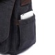 Men Casual Multi-Pocket Canvas + Microfiber Leather Macbook Storage Briefcase Shoulder Crossbody Bag
