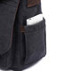 Men Casual Multi-Pocket Canvas + Microfiber Leather Macbook Storage Briefcase Shoulder Crossbody Bag