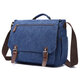 Men Casual Multi-Pocket Canvas + Microfiber Leather Macbook Storage Briefcase Shoulder Crossbody Bag