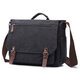 Men Casual Multi-Pocket Canvas + Microfiber Leather Macbook Storage Briefcase Shoulder Crossbody Bag