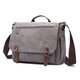 Men Casual Multi-Pocket Canvas + Microfiber Leather Macbook Storage Briefcase Shoulder Crossbody Bag