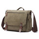 Men Casual Multi-Pocket Canvas + Microfiber Leather Macbook Storage Briefcase Shoulder Crossbody Bag