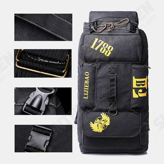 Men Outdoor Large Capacity Canvas Macbook Storage Bag Tactical Fishing Hiking Backpack