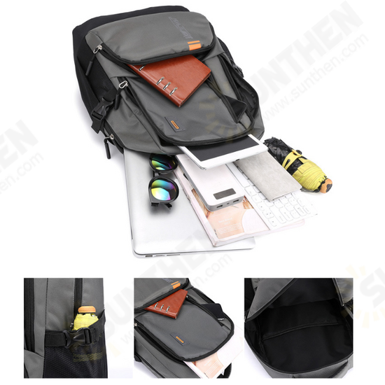 Men Oxford Extension Capacity Multi-Pocket Business Macbook Storage Bag Backpack