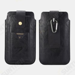 Men Retro PU Leather with Card Slot Holder 2-Layer Mobile Phone Storage Bag Waist Belt Pack Men Retro PU Leather with Card Slot Holder 2-Layer Mobile Phone Storage Bag Waist Belt Pack