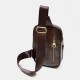 Men Vintage Casual Multi-Pocket Large Capacity PU Leather Mobile Phone Storage Crossbody Bag Chest Bag