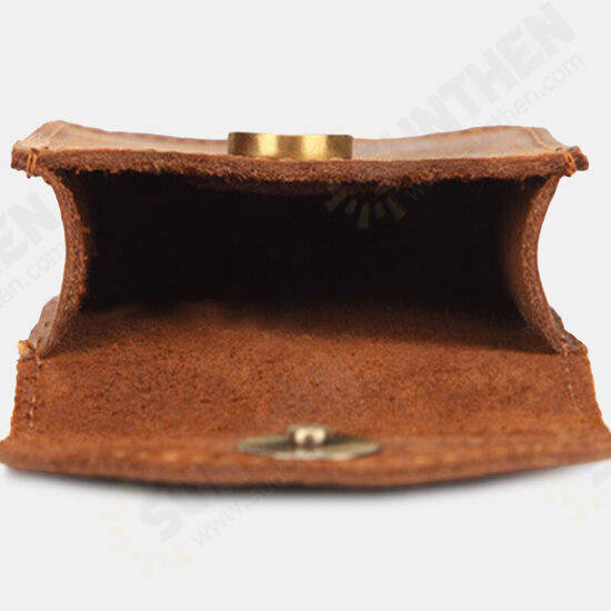Men Vintage Genuine Leather Feature Phone Smoke Coin Storage Bag Hanging Waist Packs