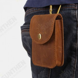 Men Vintage Genuine Leather Feature Phone Smoke Coin Storage Bag Hanging Waist Packs Men Vintage Genuine Leather Feature Phone Smoke Coin Storage Bag Hanging Waist Packs