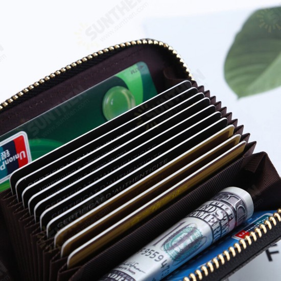 Mini Casual Genuine Leather Multi-Card Slot Holder Coin Bags Purse Short Wallet