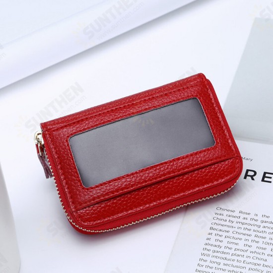 Mini Casual Genuine Leather Multi-Card Slot Holder Coin Bags Purse Short Wallet