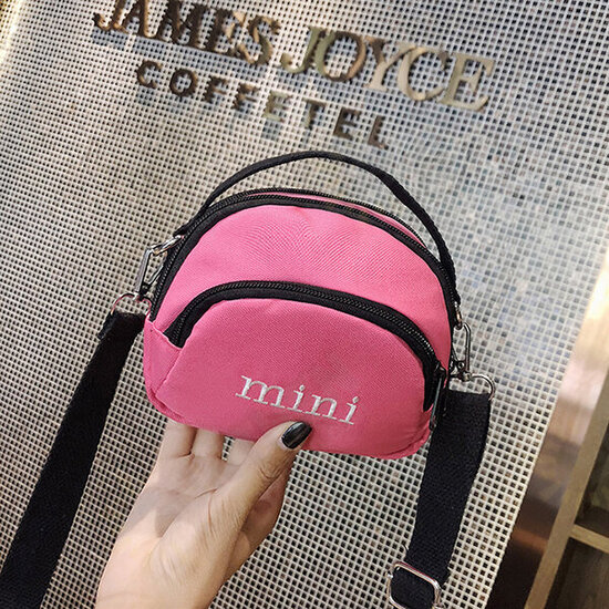 Mini Multi-Pocket Canvas Mobile Phone Storage Crossbody Shoulder Bag
