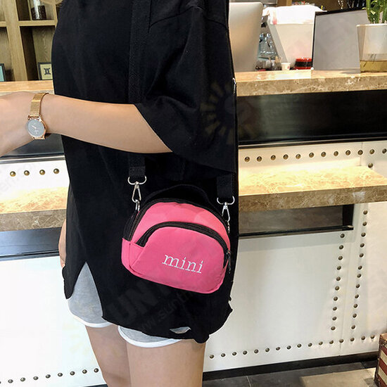 Mini Multi-Pocket Canvas Mobile Phone Storage Crossbody Shoulder Bag