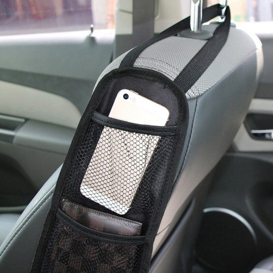 Multi-Pocket Car Seat Organizer Auto Seat Side Storage Hanging Bag Drink Holder Mesh Pocket Car Styling Organizer Phone Holder