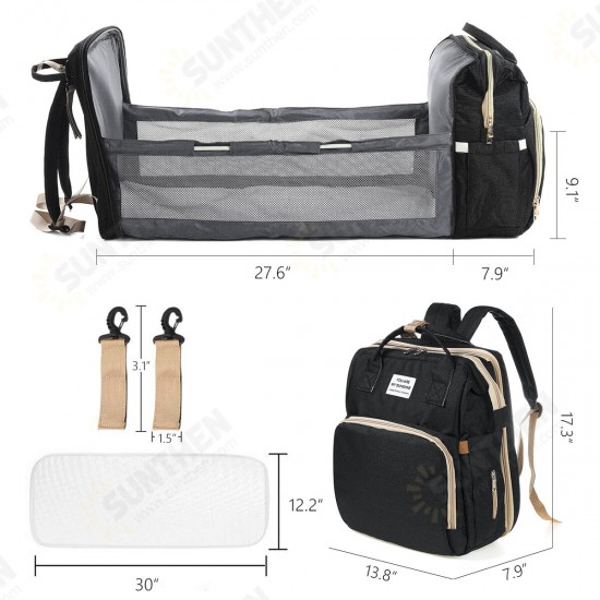 Multifunctional 2-IN-1 Large Capacity Folding Travel Baby Infant Crib Diaper Macbook Storage Mummy Bag Backpack Multifunctional 2-IN-1 Large Capacity Folding Travel Baby Infant Crib Diaper Macbook Storage Mummy Bag Backpack