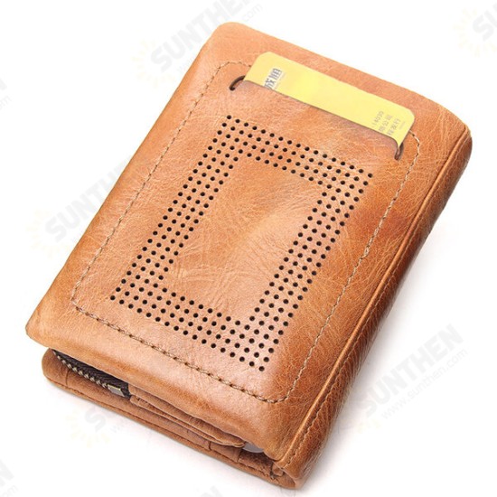 Multifunctional Business Vintage Multi-Card Slots Holder with Detachable Coin Bag Genuine Leather Men Wallet