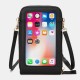 Multifunctional Large Capacity with Length Adjustable PU Leather Strap Touch Screen Phone Bag