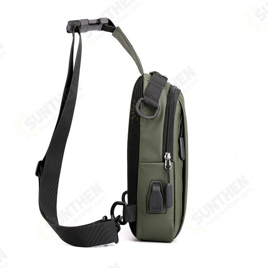 Multifunctional Men's Shoulder Bag with USB Charging Port Macbook Storage Messenger Bag Chest Bag Mobile Phone Bag